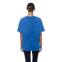 T-shirt oversize bleu délavé minéral New Era pour femme des Mets de York