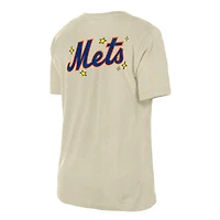 Women's New Era  Cream York Mets Stars & Cap T-Shirt