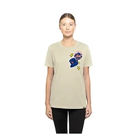 T-shirt New Era crème pour femme avec étoiles et casquette des Mets de York
