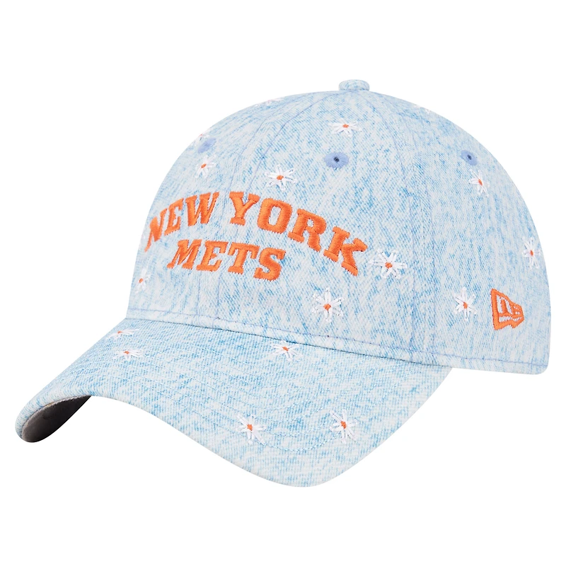 Women's New Era Light Blue New York Mets Daisy All Over 9TWENTY Adjustable Hat