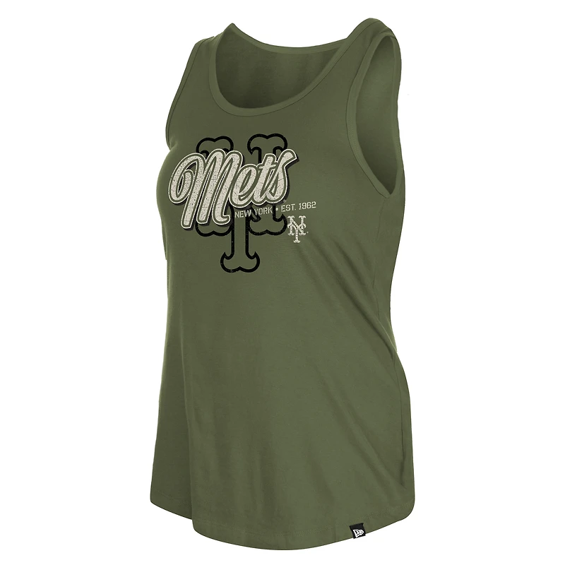 Women's New Era Olive York Mets 2026 Armed Forces Day Tank Top