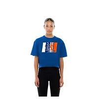 T-shirt New Era Royal York Mets Boxy Foil Logo pour femme