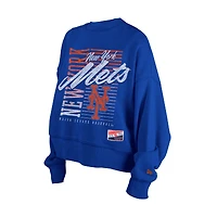 Sweat-shirt court à manches dolmen New Era Royal York Mets Boxy Mineral Wash pour femme
