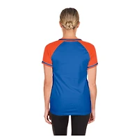 T-shirt à col en V New Era Royal York Mets pour femme