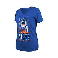 Women's New Era Royal York Mets Little Miss 2 V-Neck T-Shirt