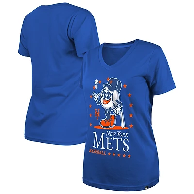 T-shirt col V Little Miss 2 Royal New York Mets pour femme de Era