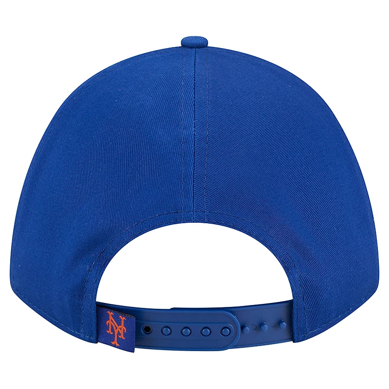 Casquette ajustable New Era Royal New York Mets Metallic A-Frame 9FORTY pour femme