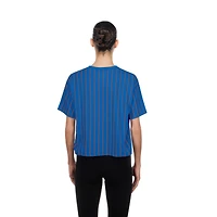 T-shirt New Era Royal York Mets Throwback à rayures et dos carré pour femme