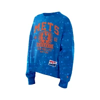 Sweat-shirt oversize à manches carrées New Era Royal York Mets pour femme