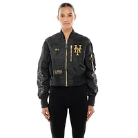 Veste courte noire pour femme New Era x ALPHA INDUSTRIES York Mets 2025