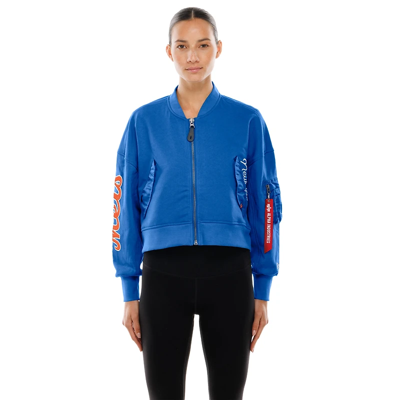 Veste courte zippée New Era x Alpha Industries Royal York Mets pour femme