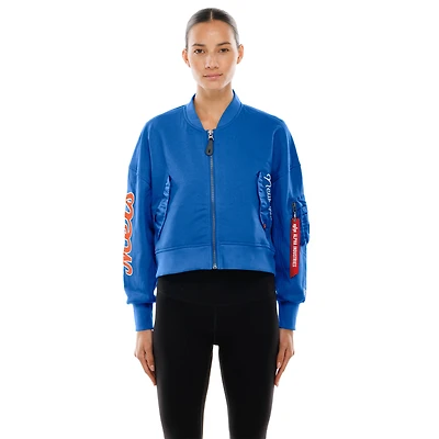 Veste courte zippée New Era x Alpha Industries Royal York Mets pour femme
