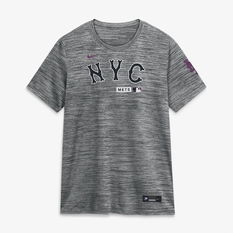 Women's Nike Anthracite New York Mets Authentic Collection City Connect Velocity Dri-FIT T-Shirt