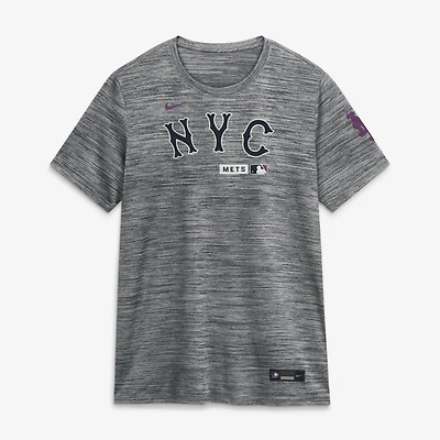 Women's Nike Anthracite New York Mets Authentic Collection City Connect Velocity Dri-FIT T-Shirt