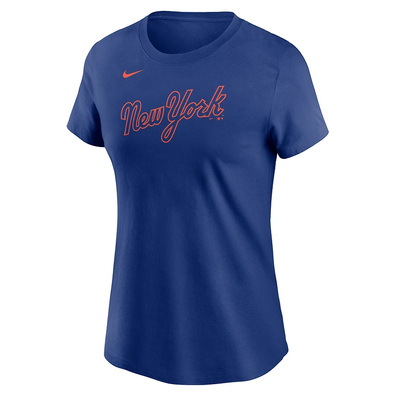T-shirt Nike Juan Soto Royal pour femme, avec nom et numéro Fuse des New York Mets