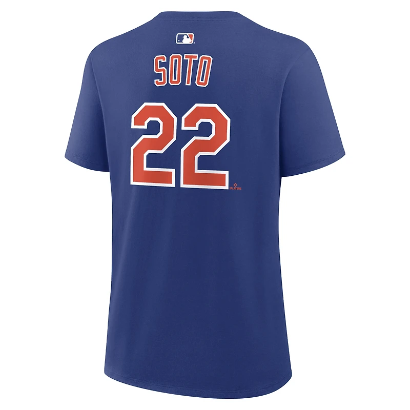 Women's Nike Juan Soto Royal New York Mets Name & Number T-Shirt