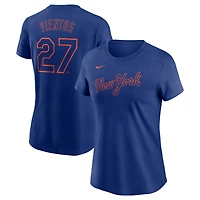 T-shirt Nike Mark Vientos Royal New York Mets Cooperstown Collection Fuse avec nom et numéro pour femme