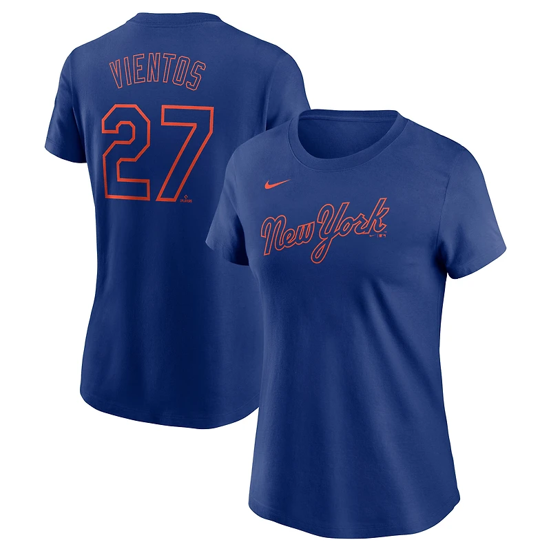 T-shirt Nike Mark Vientos Royal New York Mets Fuse avec nom et numéro pour femme