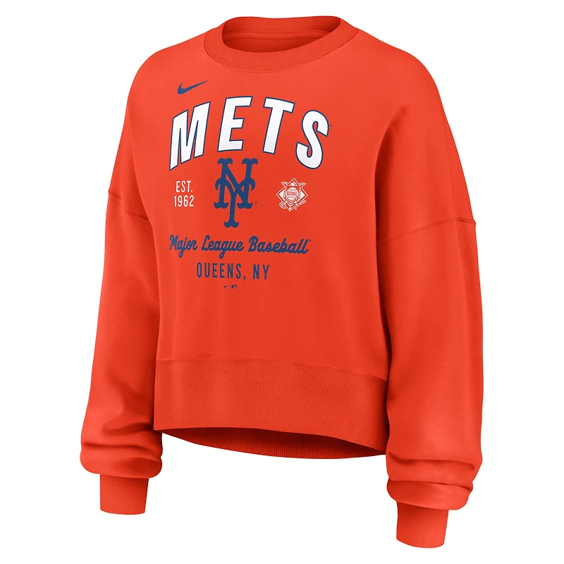 Sweat-shirt oversize orange Nike New York Mets pour femme