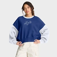 Sweat-shirt polaire oversize Nike bleu roi/blanc New York Mets pour femme