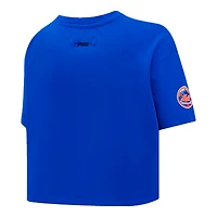 Women's Pro Standard Royal New York Mets Painted Sky Boxy Cropped T-Shirt
