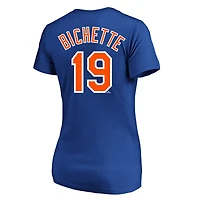 T-shirt à col en V Bo Bichette Royal New York Mets, grande taille, nom et numéro, pour femme