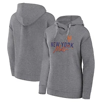Women's Profile Heather Gray New York Mets Plus Pullover Hoodie