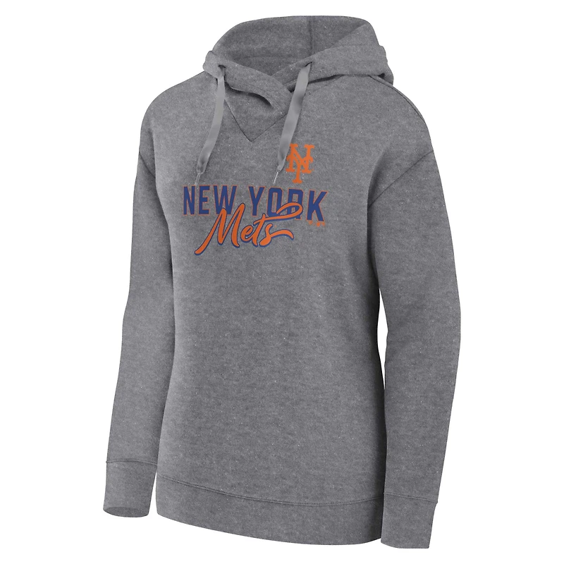 Sweat à capuche taille plus Profile Heather Grey Mets de New York pour femme
