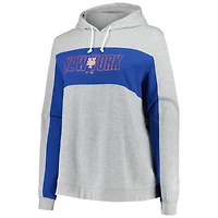 Profil pour femme Gris chiné New York Mets Pull à capuche en jersey grande taille