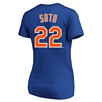 Women's Profile Juan Soto Royal New York Mets Plus Name & Number V-Neck T-Shirt