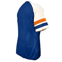T-shirt à encoche arquée pour femme avec profil Royal New York Mets