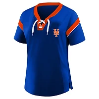 Women's Profile Royal New York Mets Plus Lace-Up T-Shirt