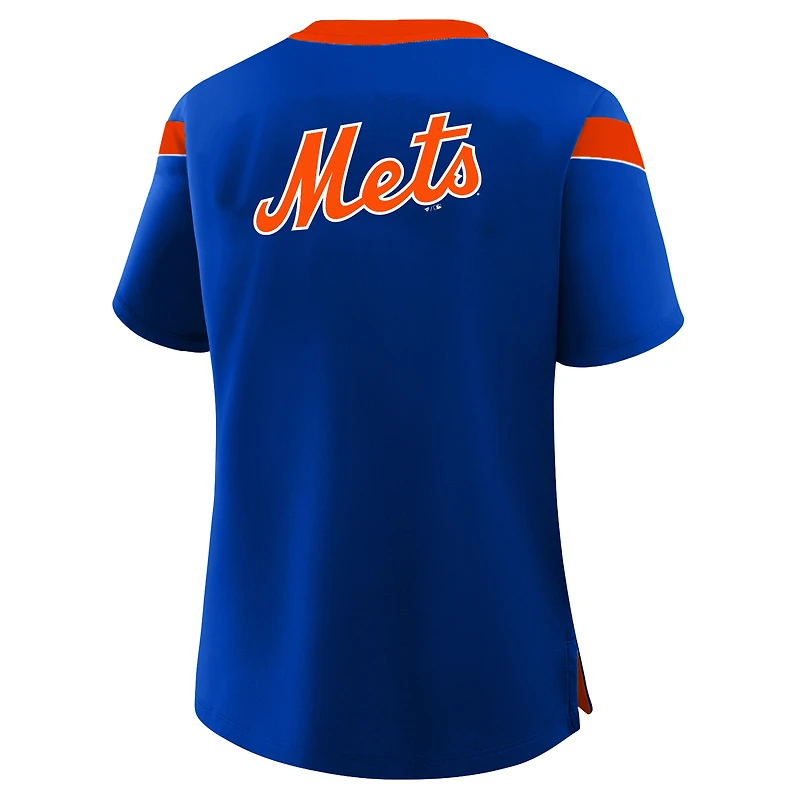 Women's Profile Royal New York Mets Plus Lace-Up T-Shirt