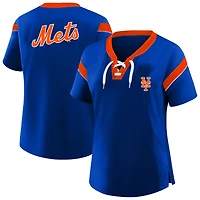 Women's Profile Royal New York Mets Plus Lace-Up T-Shirt
