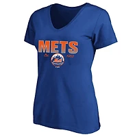 Women's Profile Royal New York Mets Plus Wordmark V-Neck T-Shirt