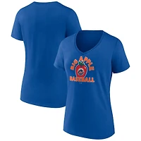Women's  Royal New York Mets Big Apple Baseball V-Neck T-Shirt