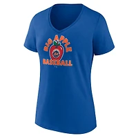 Women's  Royal New York Mets Big Apple Baseball V-Neck T-Shirt