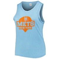 Women's Soft as a Grape Light Blue New York Mets Plus High Neck Tri-Blend Tank Top
