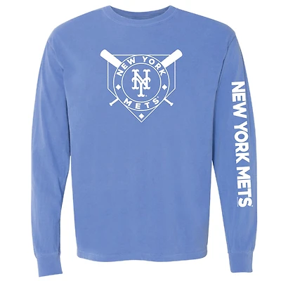 Women's Soft as a Grape Royal New York Mets Pigment Dye Long Sleeve T-Shirt