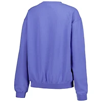 Women's Soft as a Grape Royal New York Mets Pigment Dye Pullover Sweatshirt
