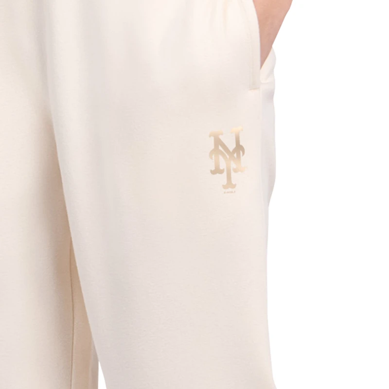 Women's Starter  Cream New York Mets Pastel High Waisted Fleece Pants
