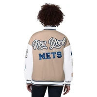 Women's Starter  Sand New York Mets Free Ball Varsity Jacket