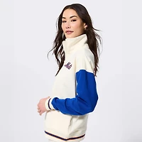Women's Terez Cream New York Mets Reserve Quarter-Zip Pullover