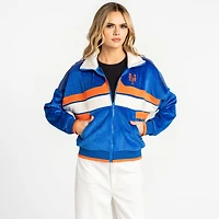 Veste zippée en velours côtelé Royal New York Mets pour femme de The Wild Collective