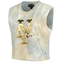 Débardeur muscle délavé des Mets de New York The Wild Collective pour femme, blanc