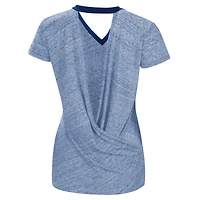 Women's Touch Royal New York Mets Halftime Back Wrap Top V-Neck T-Shirt
