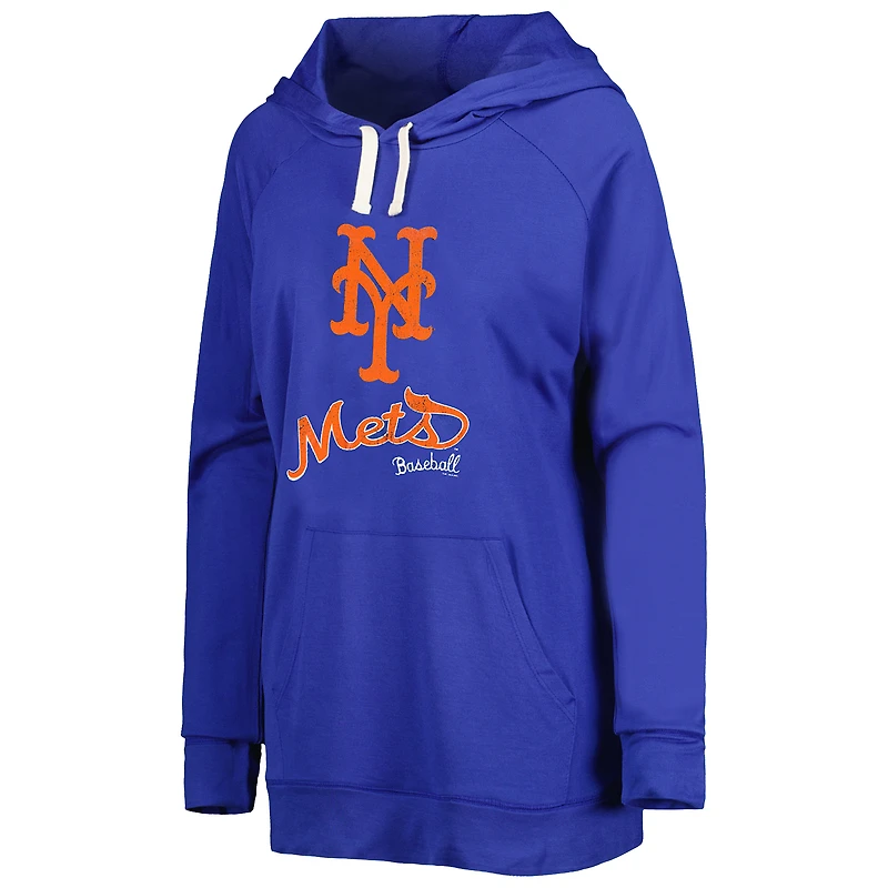 Chandail à capuchon raglan d'avant-match Touch Royal New York Mets pour femme