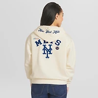 Sweat à capuche zippé crème New York Mets pour femme de la marque WEAR by Erin Andrews