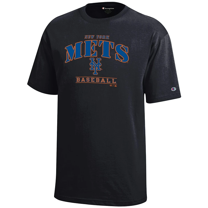 T-shirt graphique noir des New York Mets, champion de jeunesse
