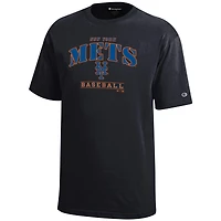 T-shirt graphique noir des New York Mets, champion de jeunesse